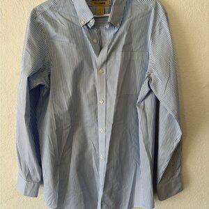 NWOT Duluth Trading Classic Blue Striped Men's Button Down Shirt